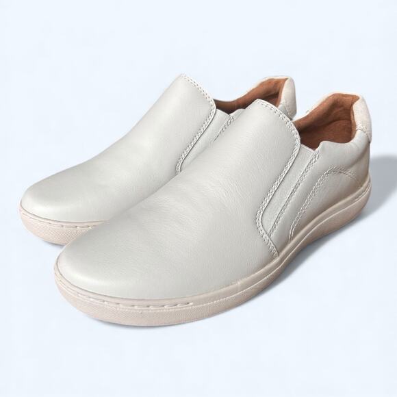 Clarks Women’s Nalle Stride Slip-On Sneakers White Leather Comfort Shoes Size 9 - Picture 13 of 13